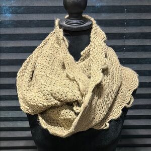 Women’s Brown Knit Diamond Textured Wave Edge‎ Infinity Scarf OS